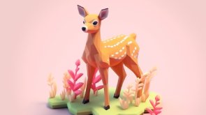 cute-deer-isometric-soft-pastel-colors